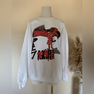L/S White Sweatshirt with Akira Red Graphic Print